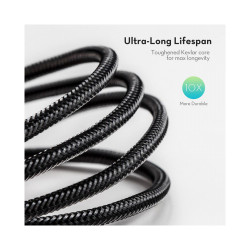 RP-CB046 USB-A to Type-C 3.3ft -1m Lightning Cable - Black
