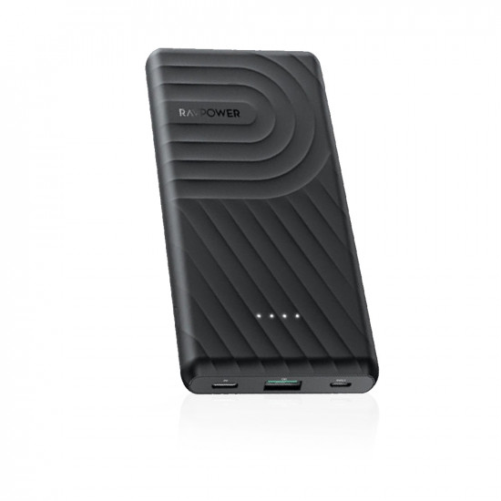 10000mAh PD+QC 2-Port 18W Power Bank (RP-PB195) - Black 10000mAh PD+QC 2-Port 18W Power Bank (RP-PB195) - Black