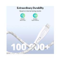 RP-CB1003WHI 0.3m Type-C to Lightning Cable Nylon - White