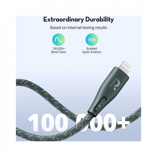 RP-CB1004GRN 1.2m Type-C to Lightning Cable Nylon - Green RP-CB1004GRN 1.2m Type-C to Lightning Cable Nylon - Green