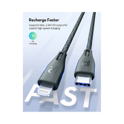 RP-CB1004GRN 1.2m Type-C to Lightning Cable Nylon - Green