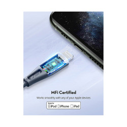RP-CB1003GRY 0.3m Type-C  to Lightning Cable Nylon - Grey