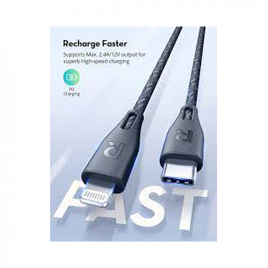 RP-CB1005GRY 2m Type-C to Lightning Cable Nylon - Grey RP-CB1005GRY 2m Type-C to Lightning Cable Nylon - Grey