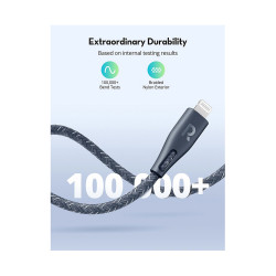 RP-CB1005GRY 2m Type-C to Lightning Cable Nylon - Grey