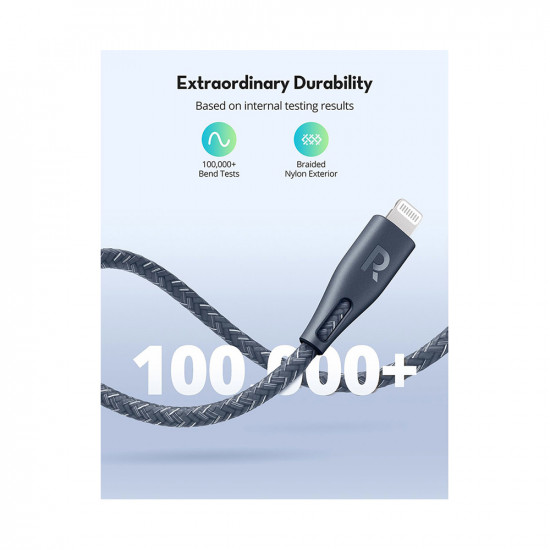 RP-CB1005GRY 2m Type-C to Lightning Cable Nylon - Grey RP-CB1005GRY 2m Type-C to Lightning Cable Nylon - Grey