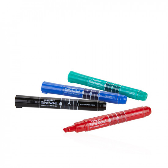 Take Note Broad Line Dry-erase Markers - 4 Colored Marker Take Note Broad Line Dry-erase Markers - 4 Colored Marker