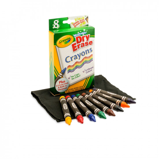 Dry-erase Crayons - 8 Colors - Large Size Dry-erase Crayons - 8 Colors - Large Size