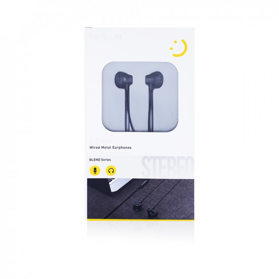 Blend Series Metal Stereo Wired Earphones 3.5Mm - Black  
