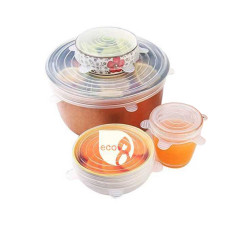 Reusable Silicone Cover Lids Set of 4 - White  