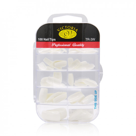 Victoria Artificial Nails - White -100 Pcs In Box   