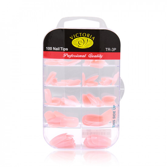 Victoria Artificial Nails - Pink -100 Pcs In Box   