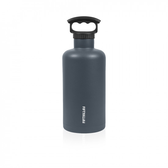 64oz Bottle With Tank Growler 3 Finger Grip Cap Lid - Slate Grey 64oz Bottle With Tank Growler 3 Finger Grip Cap Lid - Slate Grey