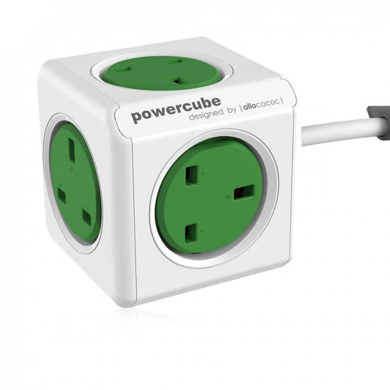 PowerCube Extended UK 5x Plug - 1.5m - Green PowerCube Extended UK 5x Plug - 1.5m - Green