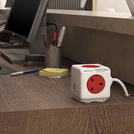 PowerCube Extended USB UK 4x Plug + 2 USB - 1.5m - Red PowerCube Extended USB UK 4x Plug + 2 USB - 1.5m - Red