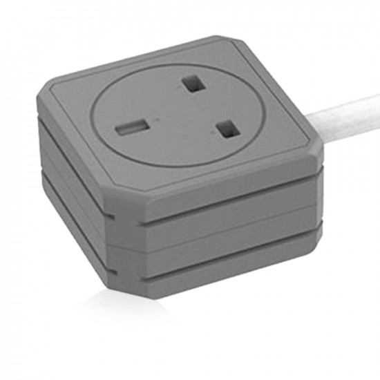 Power Extension Duo 5M 2X Plug Cable UK - Gray Power Extension Duo 5M 2X Plug Cable UK - Gray